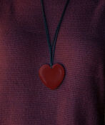 Red Heart Long Necklace, Red, original image number 0